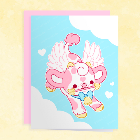 Crush the Cupid Cow Valentine's Day Card