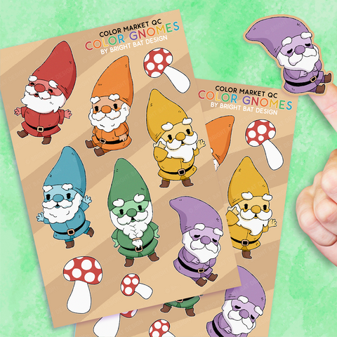 Color Gnomes Sticker Sheets (2 Pack)