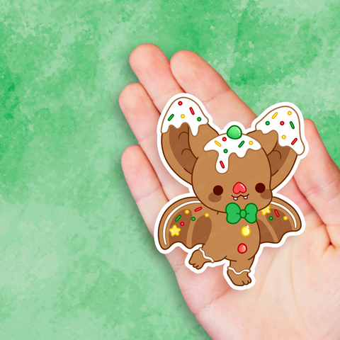 Gingerbread Bright Bat Vinyl Sticker