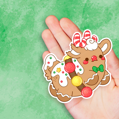 Gingerbread Rudolph Vinyl Sticker