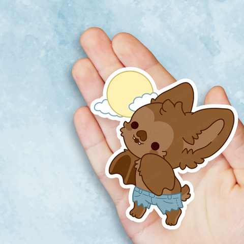 Werewolf Bright Bat Vinyl Sticker