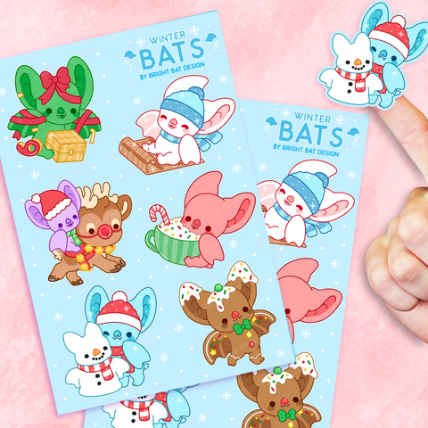 Winter Bats Sticker Sheets (2 Pack)