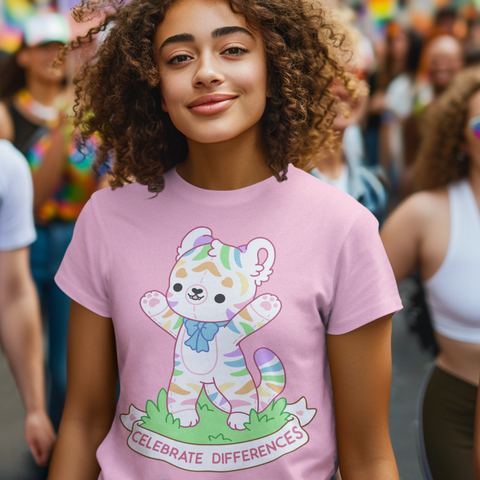 Celebrate Differences Rainbow Tiger TShirt