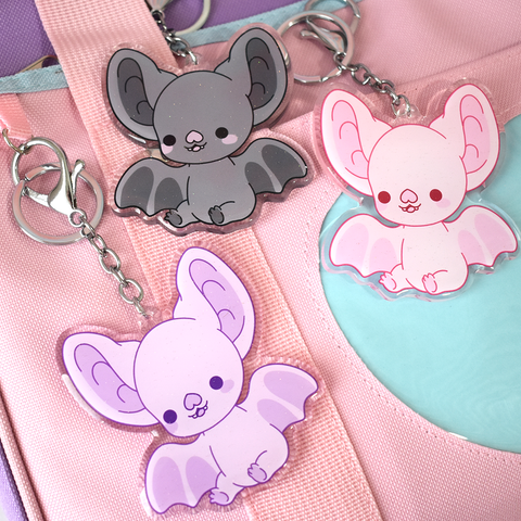 Bright Bat Charm Keychains