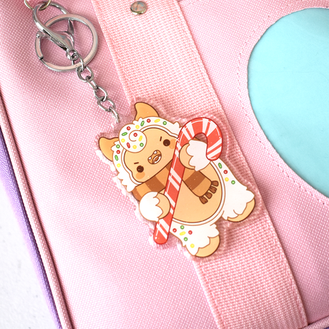 Gingerbread Yeti Charm Keychain / Ornament