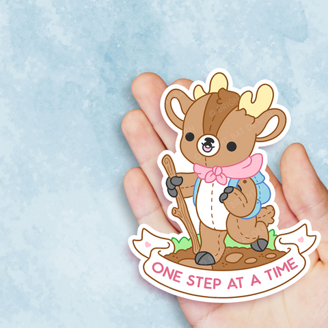 One Step At A Time Deer Vinyl Sticker