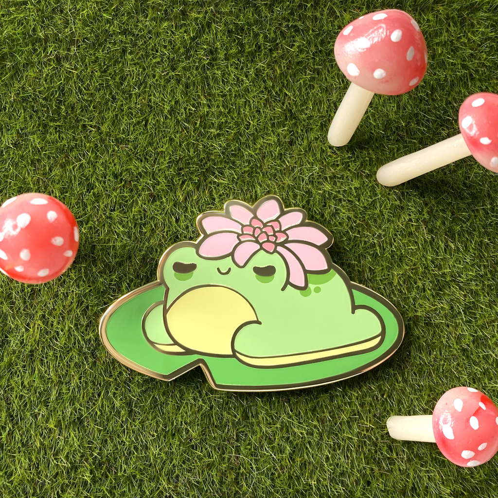 Pwuffy Lilypad Frog Enamel Pin Standard