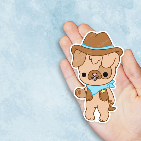 Cowboy Sheriff Dog Vinyl Sticker