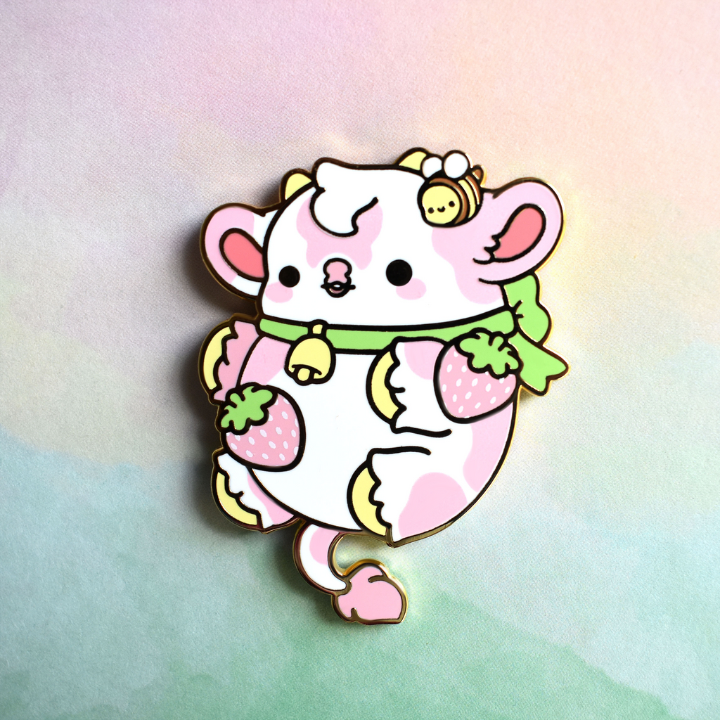 Strawberry Cow kawaii | Greeting Card