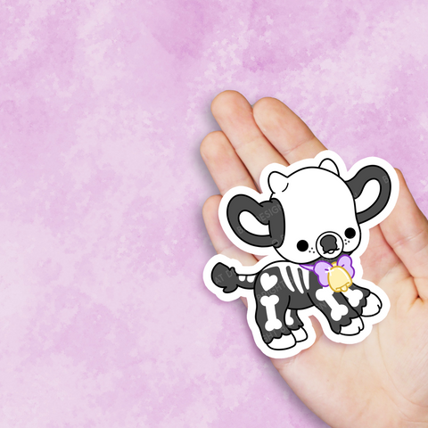 Rattle the Skeleton Cow Vinyl Sticker