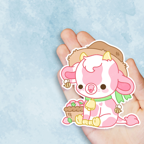 Shortcake the Strawberry Cow Vinyl Sticker